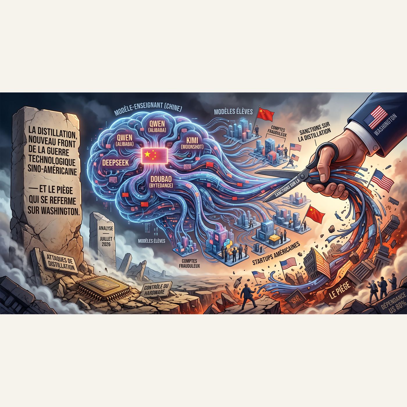 La distillation, nouveau front de la guerre technologique sino-américaine, et le piège qui se referme sur Washington