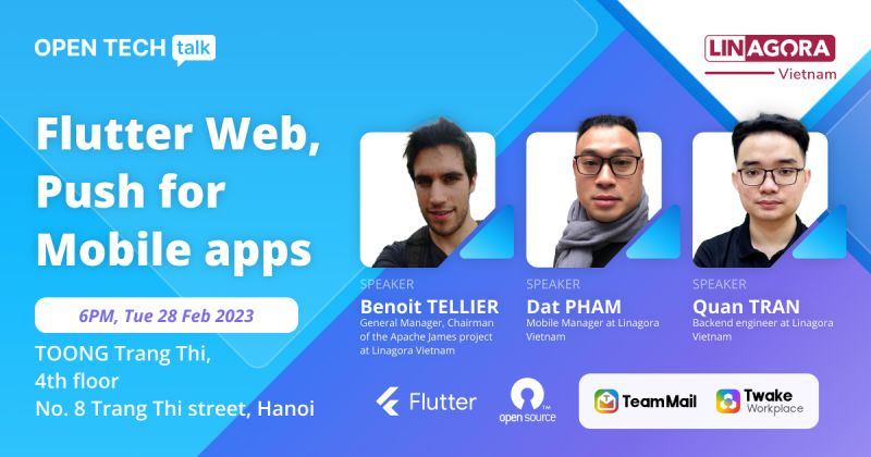 Đến với buổi tọa đàm Open Tech Talk: “Flutter Web, Push for Mobile apps” vào tối